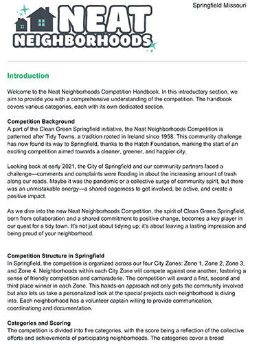 thumbnail image of neat neighborhoods competition handbook